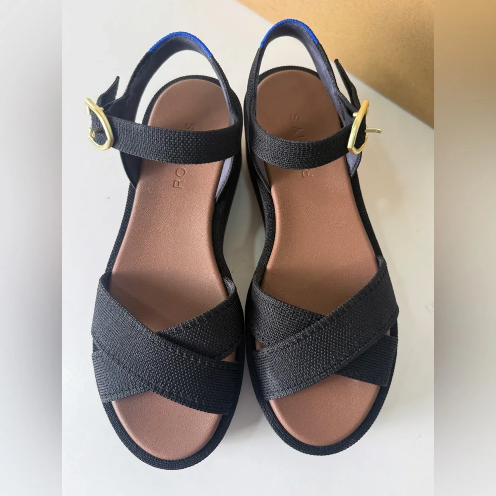 Rothy's The Criss-Cross Lightweight Wedge Sandal Women's Shoe Size US 7.5 EUC